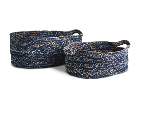 Denim Oval Basket