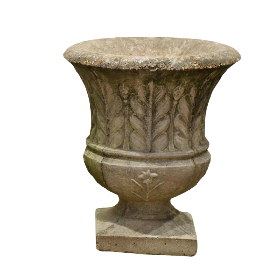 Pair of Concrete Garden Urns