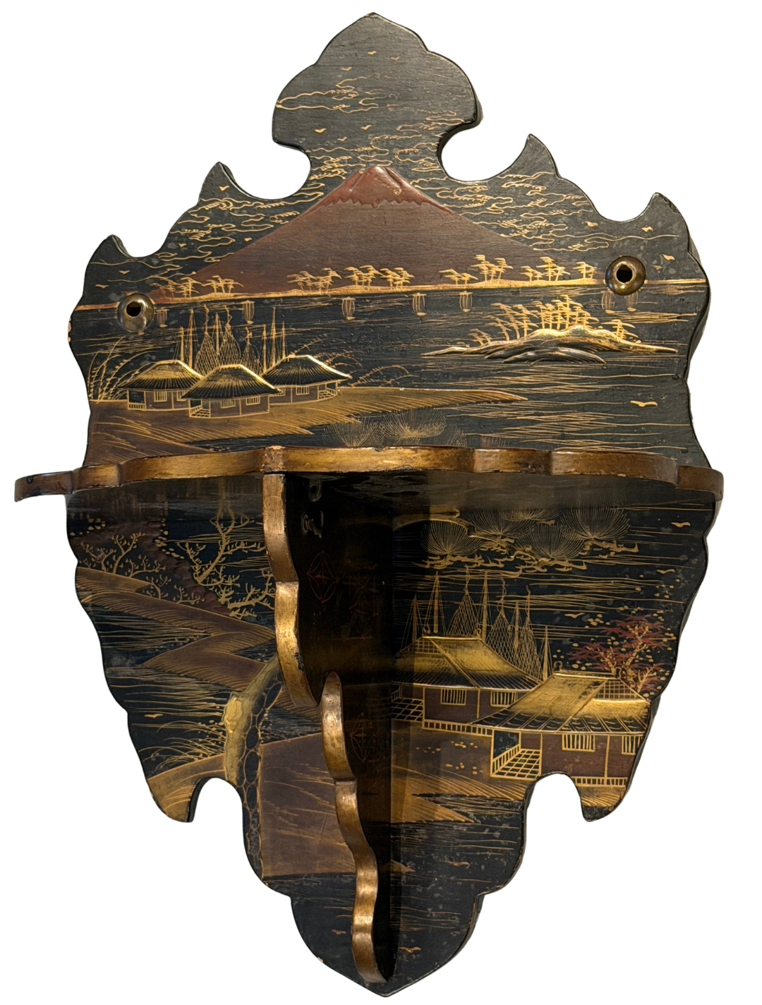 Pair of lacquered Chinoiserie Folding Wall Brackets