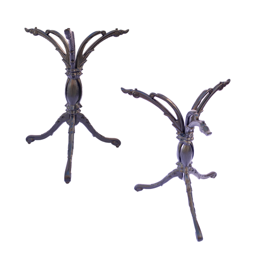 Vintage Scroll Regency Style Patio - Pair of Dining Table Bases