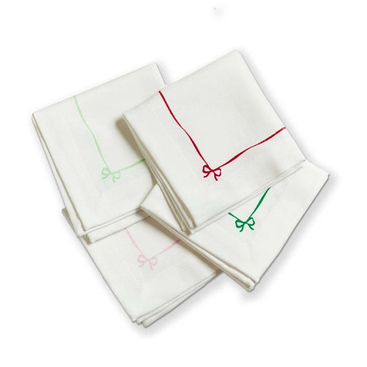 Very Merry Bow Cocktail Napkins - Set of 4