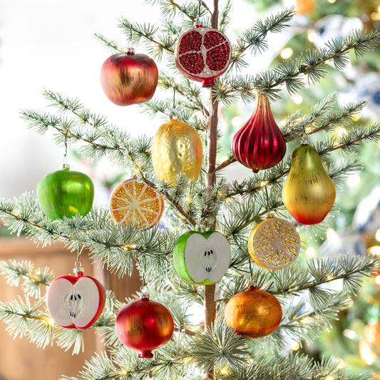 Glass Fruit Christmas Ornament