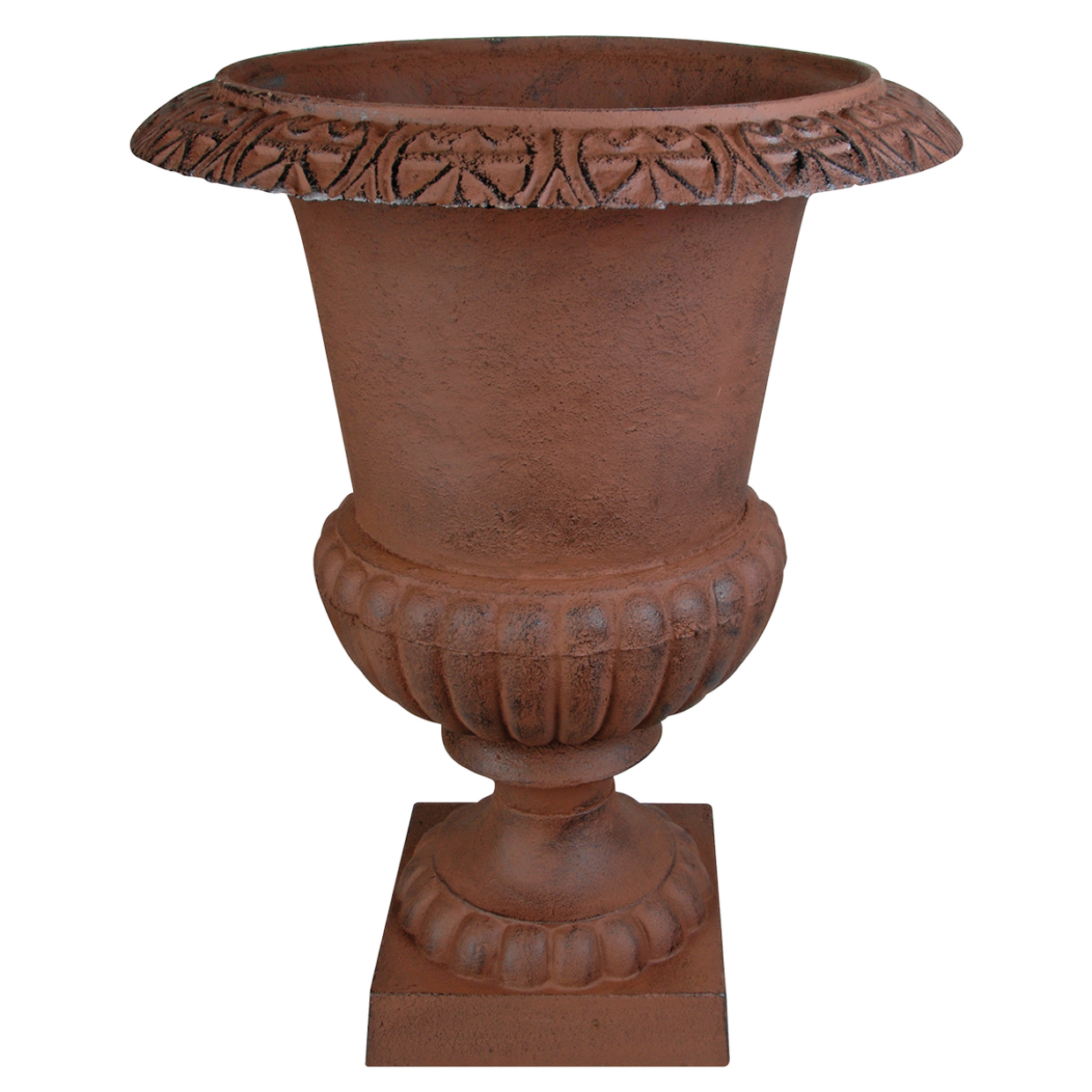 French Urn, Cast Iron, Antique Brown