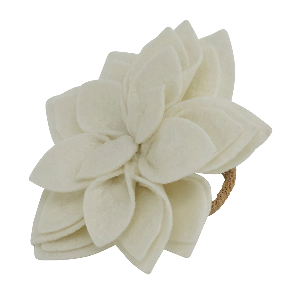 Felt Flower Napkin Rings - Set of 4