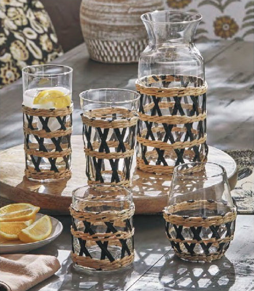 Wicker Wrap Beverage Glass