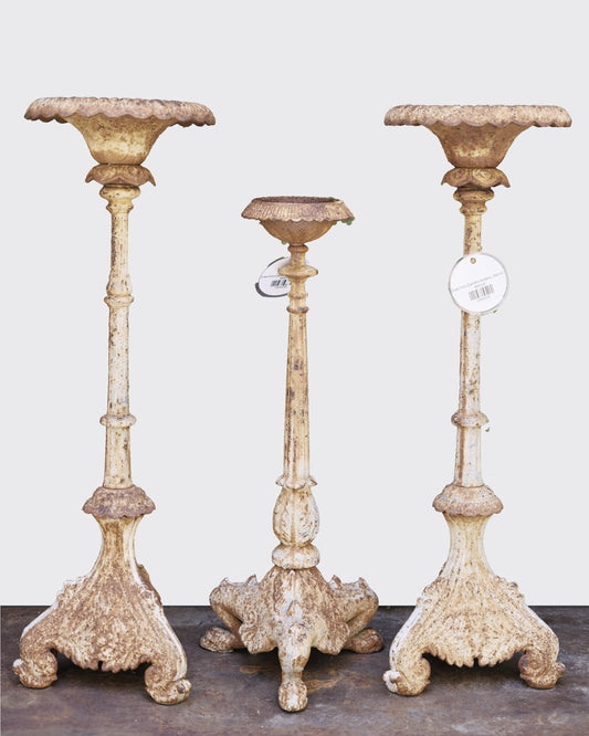 Cast Iron Candle Holders, Set of 3