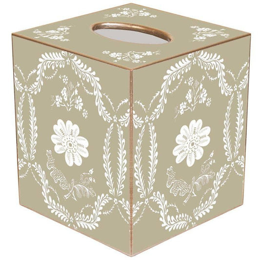 Taupe Provencial Tissue Box Cove