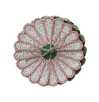 Beaded Glass Flower Coasters