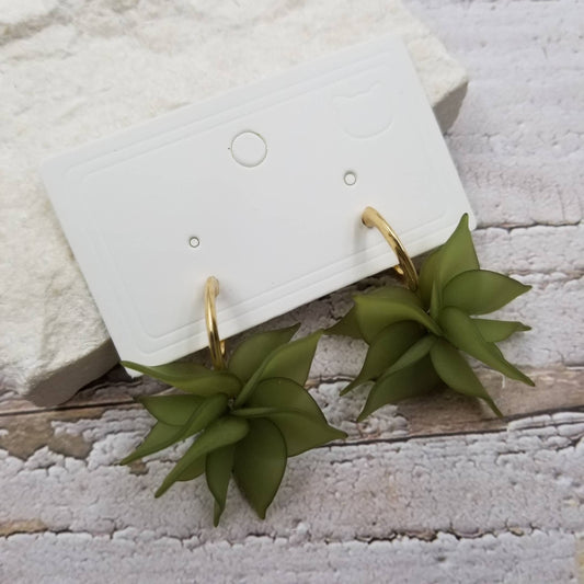 Spring Green Petal Earrings