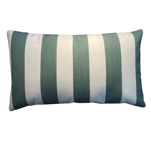 Custom 20x12 Indoor/Outdoor Lumbar - Cabana Stripe Green