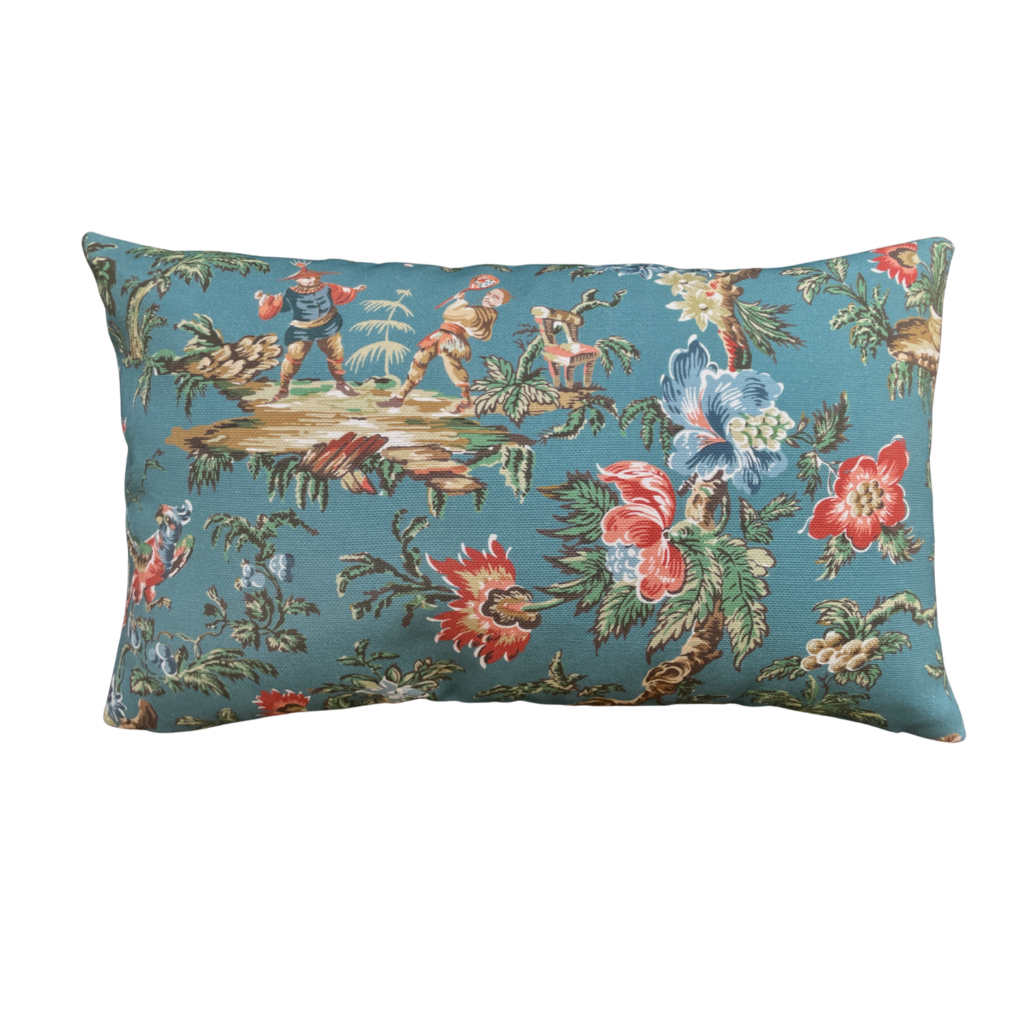 Custom 12x20 Indoor/Outdoor Lumbar - Turquoise Chinoiserie