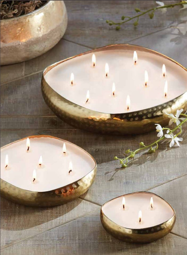 Multi Flame Candle Gold - Orange Blossom