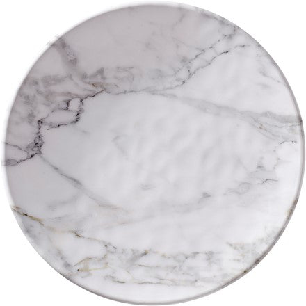 White Marble Round Salad Plate, Set of 4