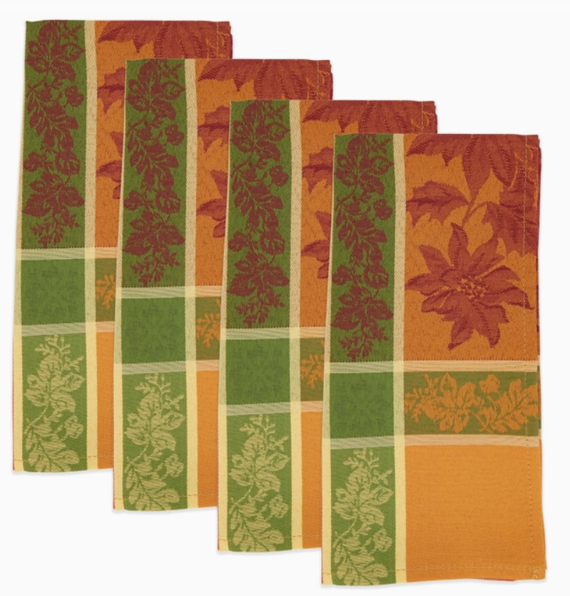 Jacquard Fall Cornucopia Dinner Napkins