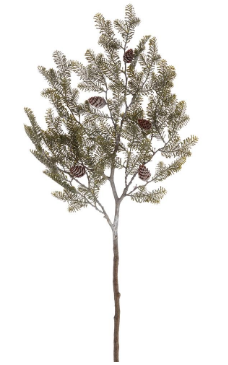 Frosted Pine Spray with Pine Cones - 43"
