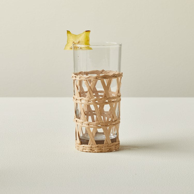 Wicker Wrap Beverage Glass