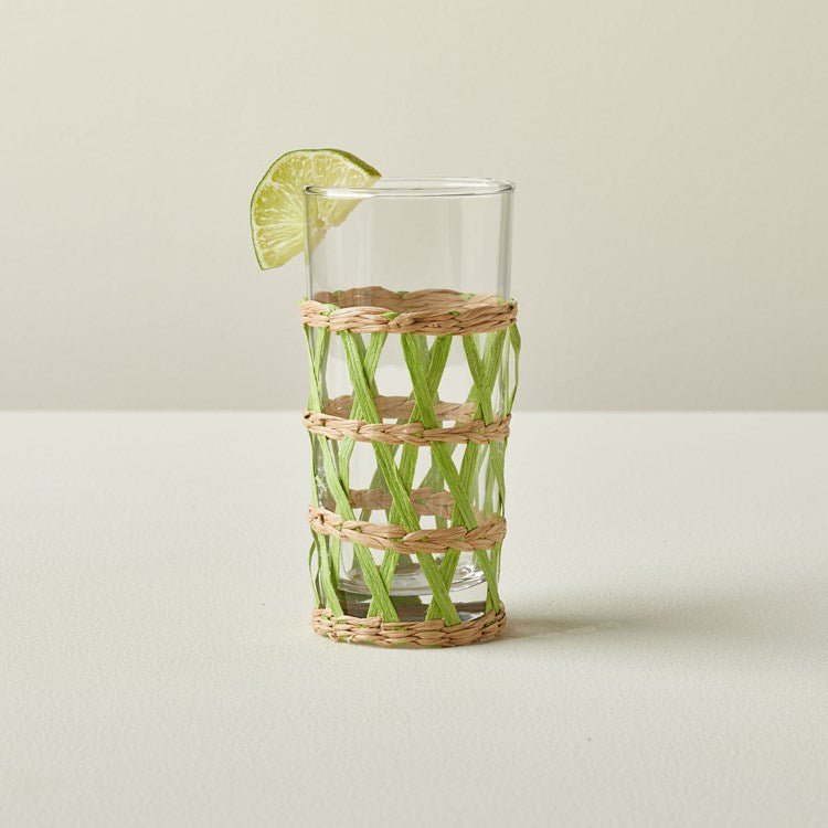 Wicker Wrap Beverage Glass