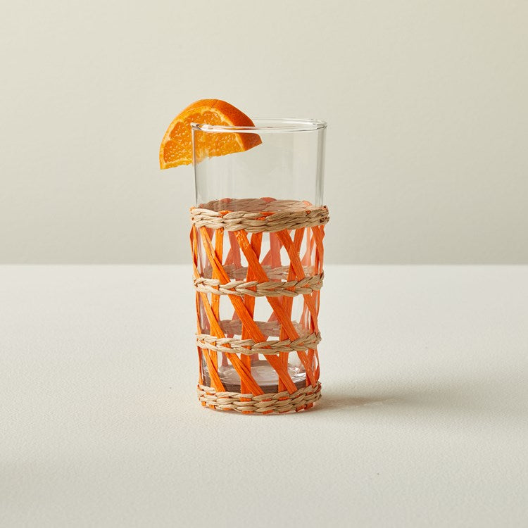 Wicker Wrap Beverage Glass