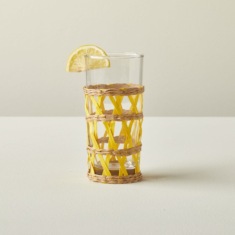 Wicker Wrap Beverage Glass