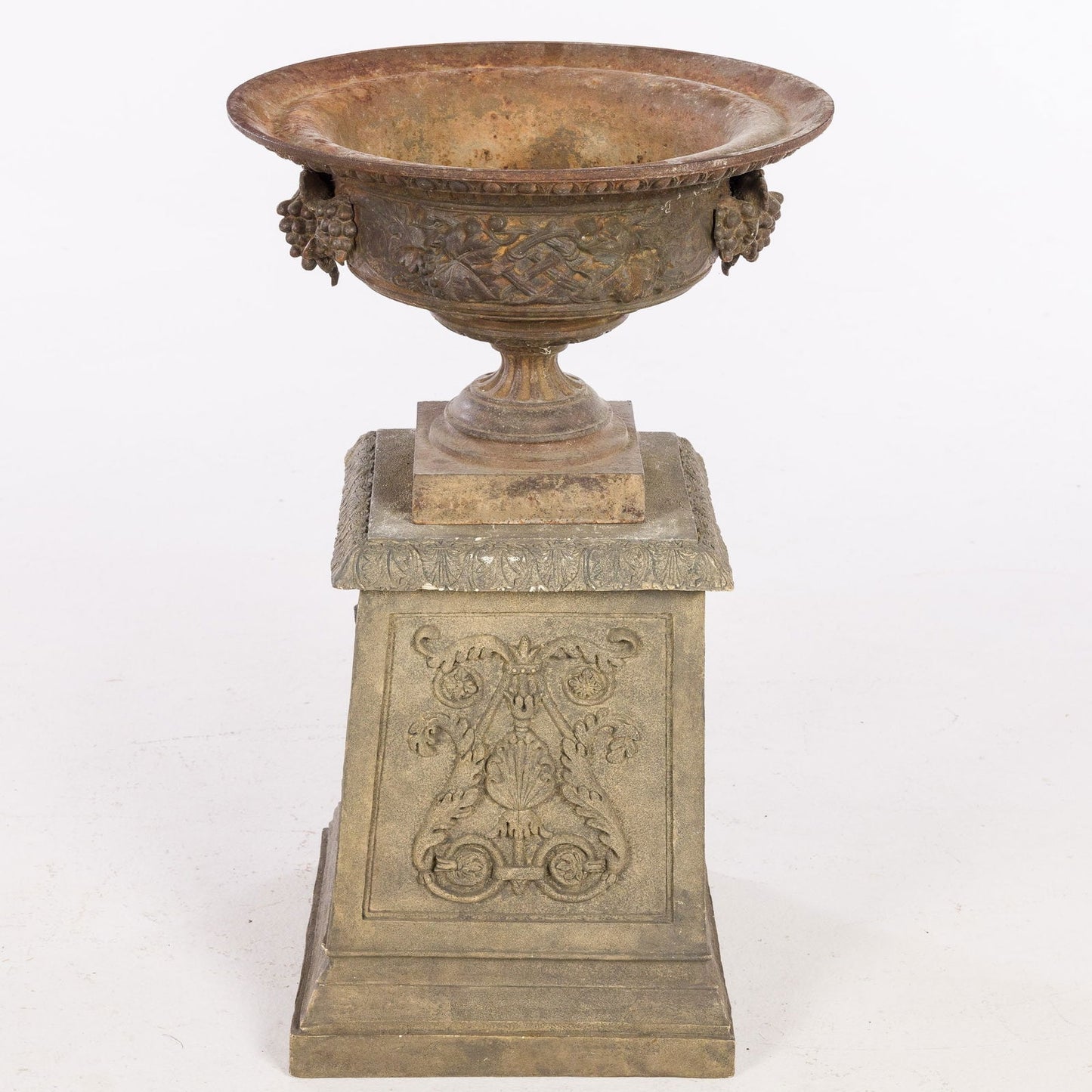 Cast Iron Urn-Form Planter on Stand