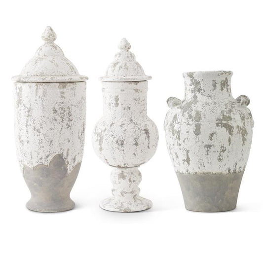 White Glazed Terracotta Vase, Assorted Style