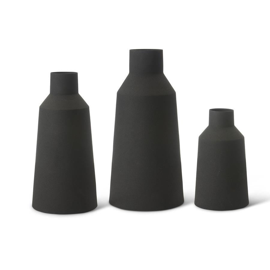 Black Matte Metal Vase