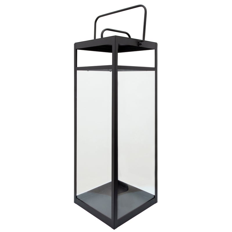 Metal Rectangular Lantern, Black