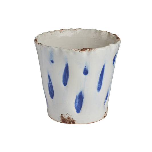Aegean Cachepot with Blue Dots, Large