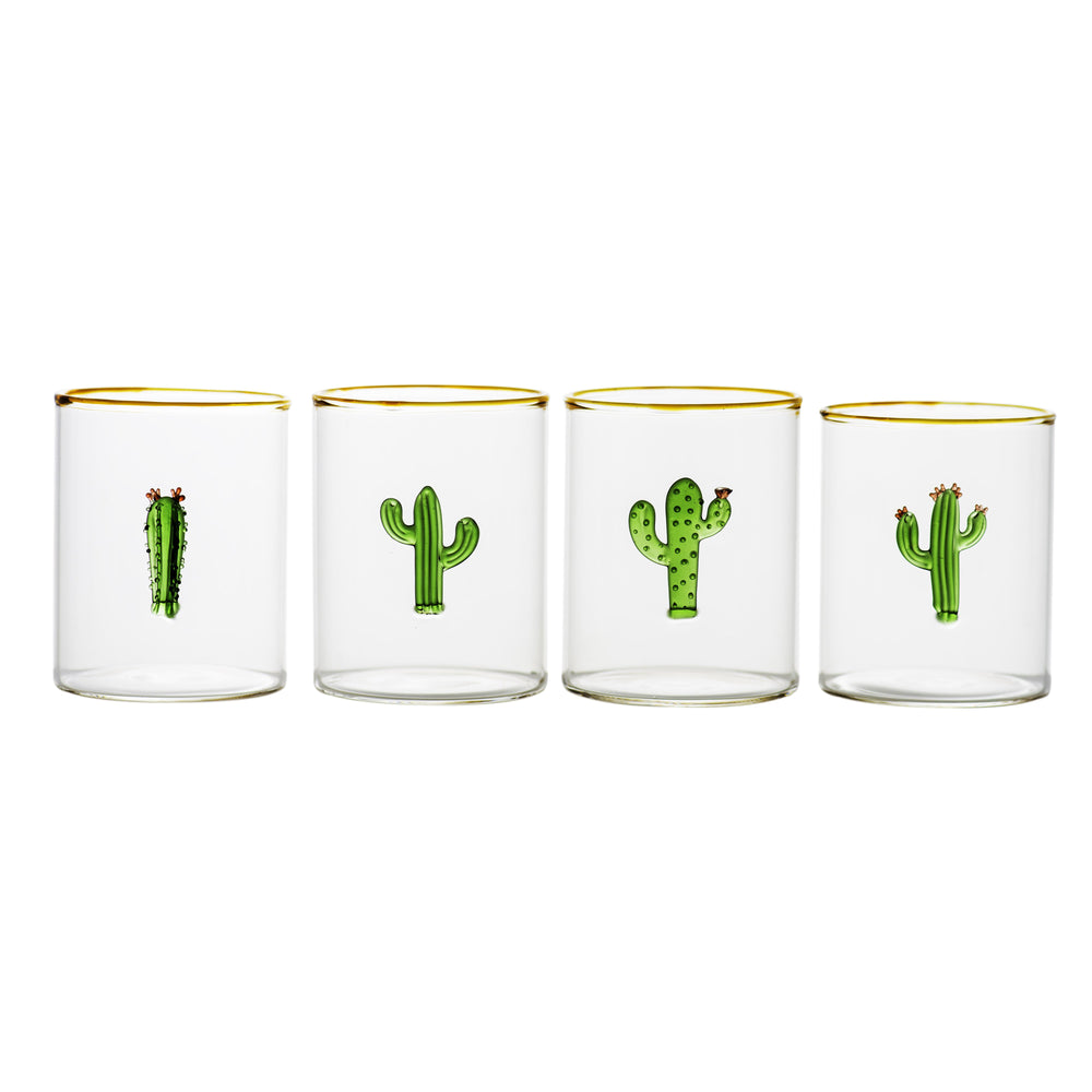 Aztec Cactus Tumbler, set of 4 in mixed design
