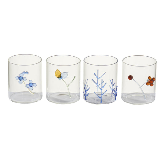 Floral Tumblers, Set of 4