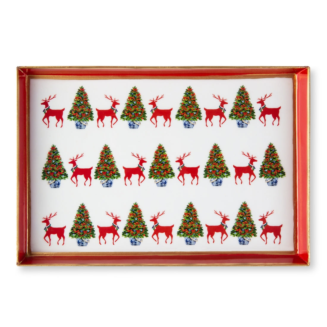 Reindeer Forest Enameled Oliver Tray 8x12