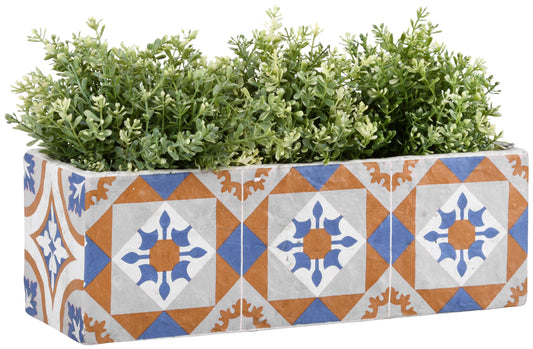 Portuguese Tile Balcony Flower Pot, Concrete