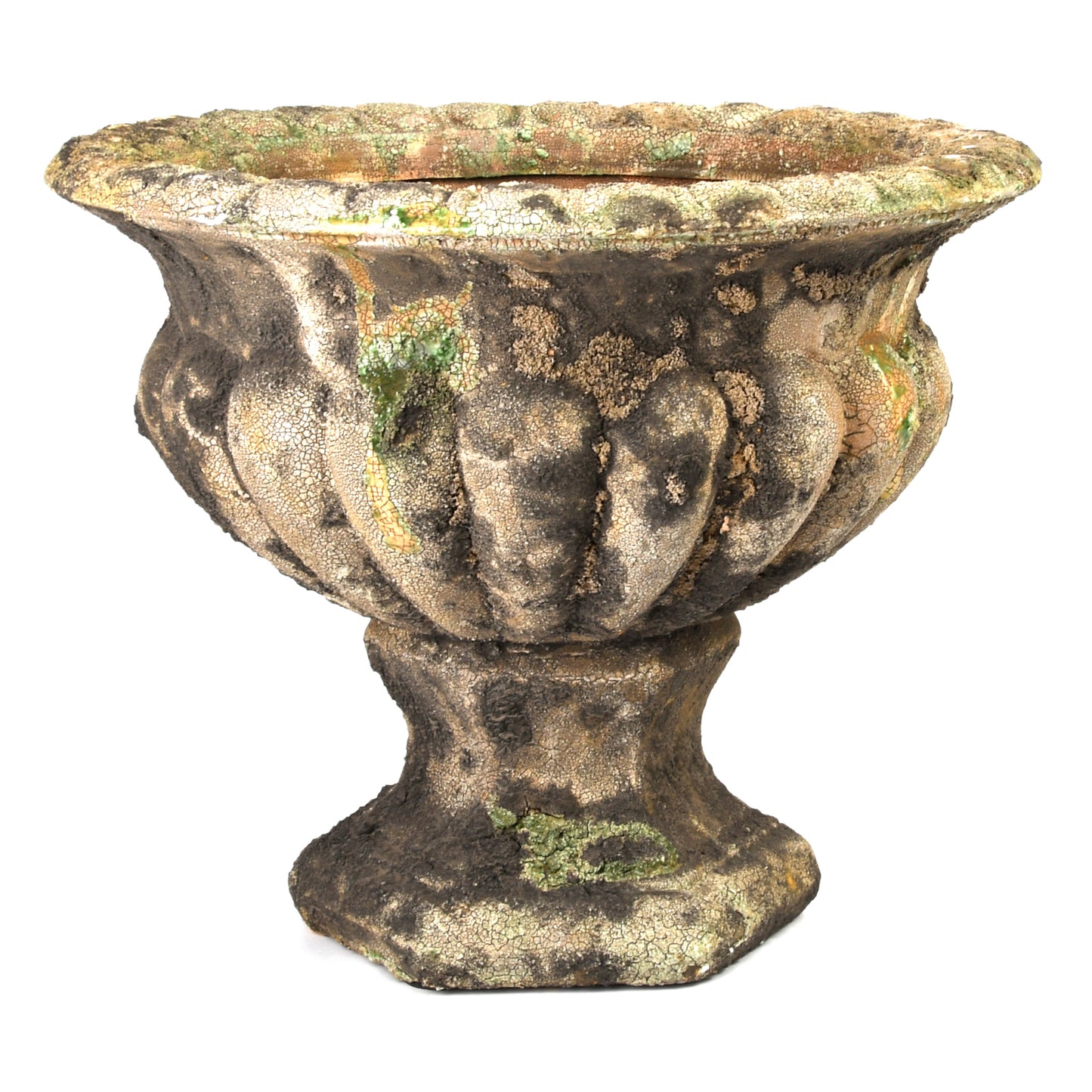 Aged Ceramic French Urn Low