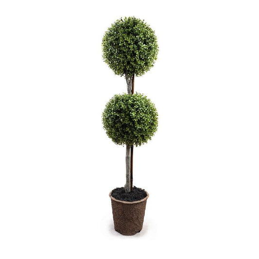 Double Boxwood Ball Topiary - 50" H