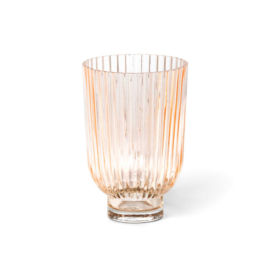 Melon Glass Vase with Clear Base, Medium