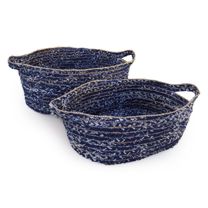 Denim Oval Basket