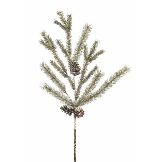 Vintage Glittered Pine Spray 30"H