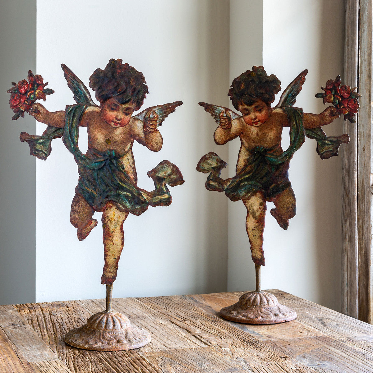 Metal Cherub on Stand