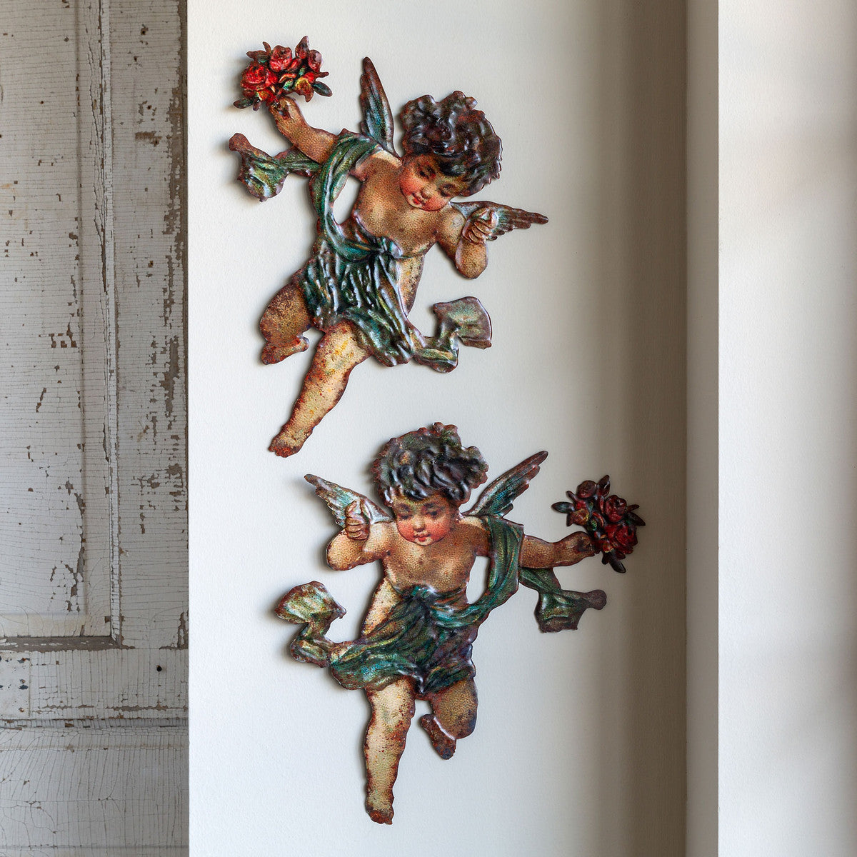 Christmas Cherub Metal Wall Piece