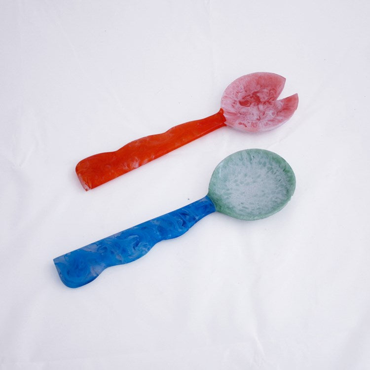 VIDA Resin Salad Servers (Orange and Blue)