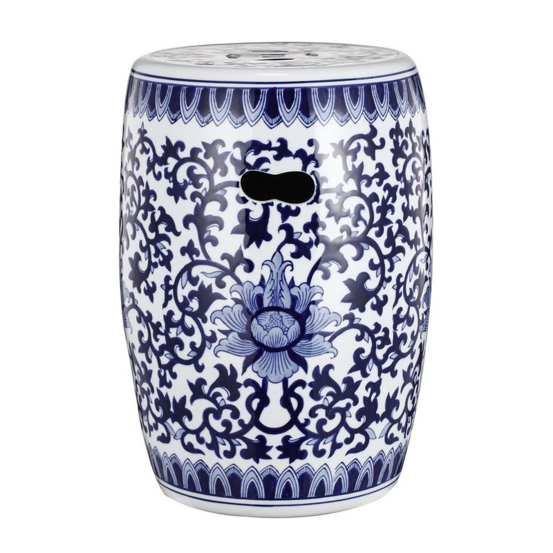 Blue and White Garden Stool