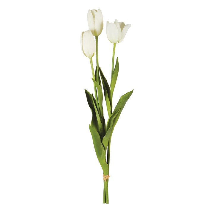 French Tulips 24" Bundle of 3 White