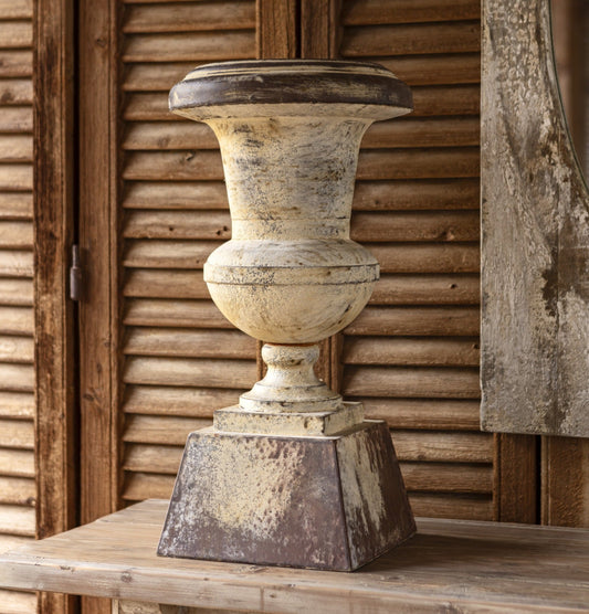 Weathered Metal Estate Urn